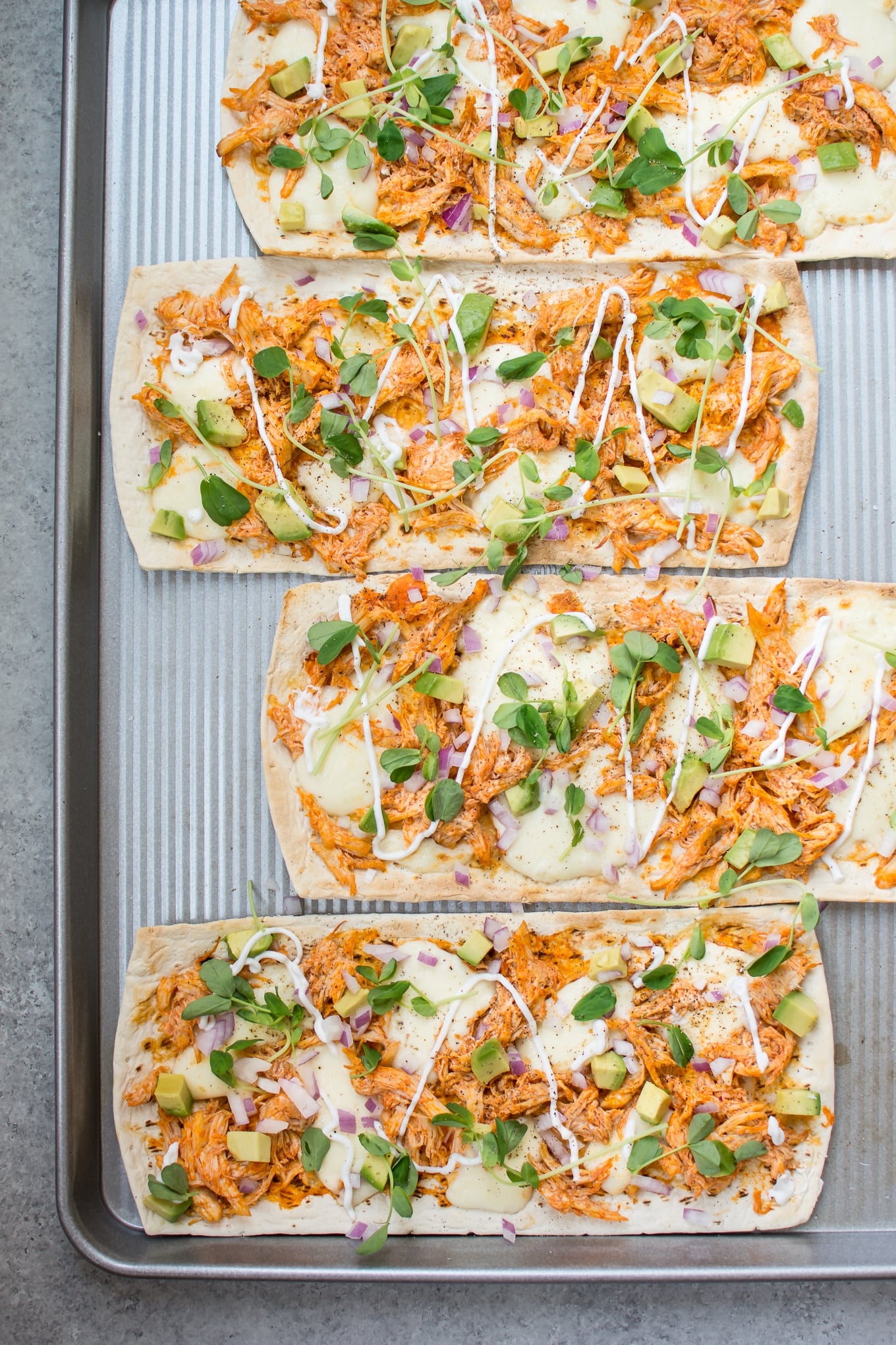 Skinny Buffalo Chicken Flatbread Pizza • Salt & Lavender