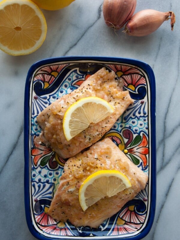 Salmon with Lemon Shallot Butter - Salt & Lavender