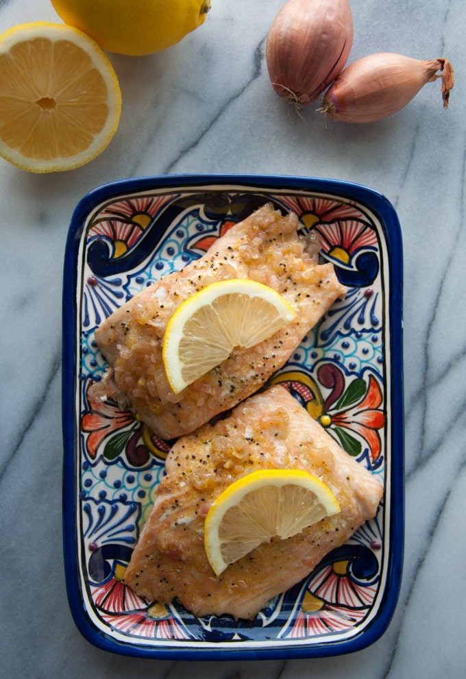 Salmon with Lemon Shallot Butter - Salt & Lavender