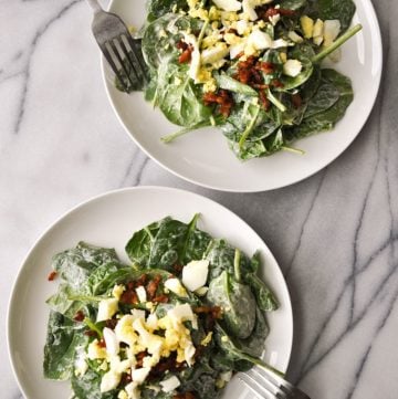 Spinach Salad with Bacon and Eggs - Salt & Lavender