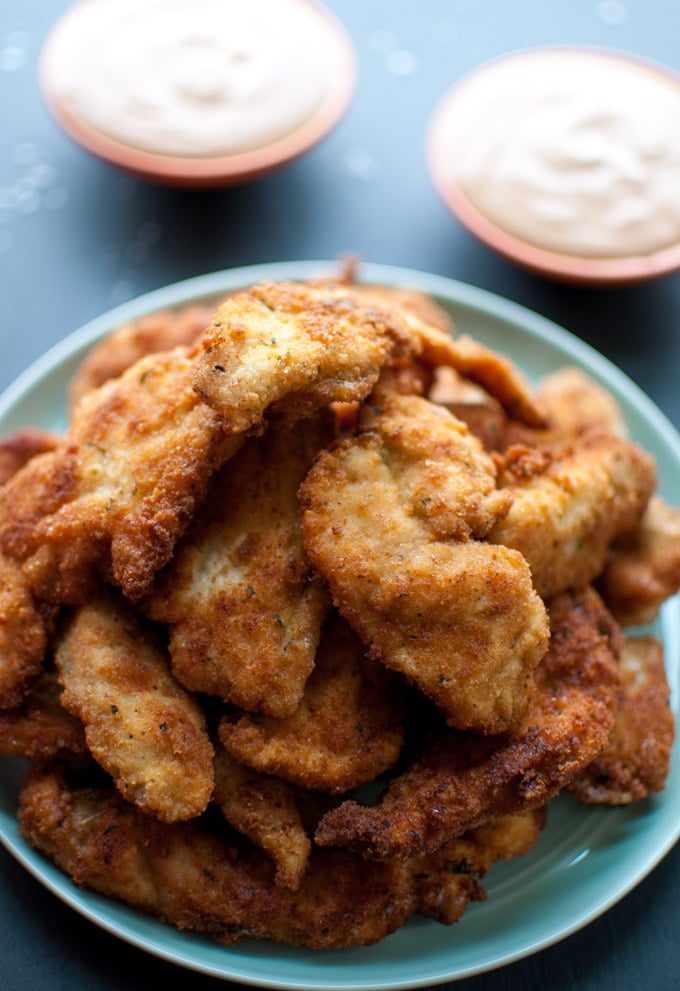 Breaded Chicken Tenders with a 3-Ingredient Dip - Salt & Lavender