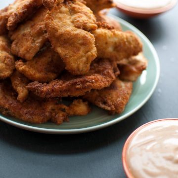 Breaded Chicken Tenders with a 3-Ingredient Dip - Salt & Lavender