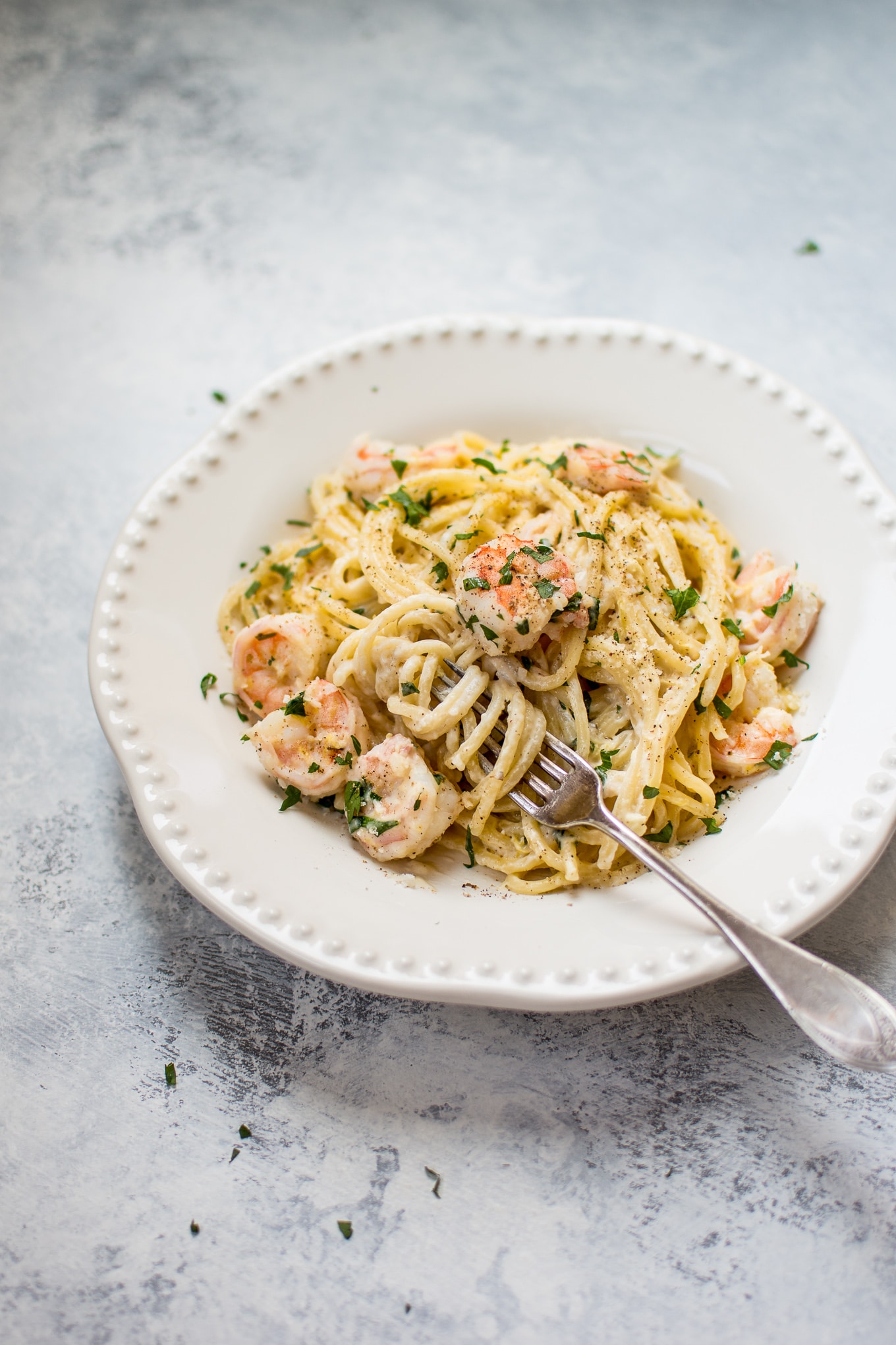 Creamy Lemon Shrimp Spaghetti • Salt & Lavender