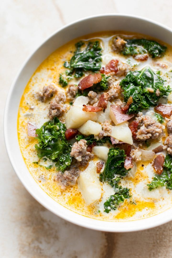 Close-up of Instant Pot Zuppa Toscana