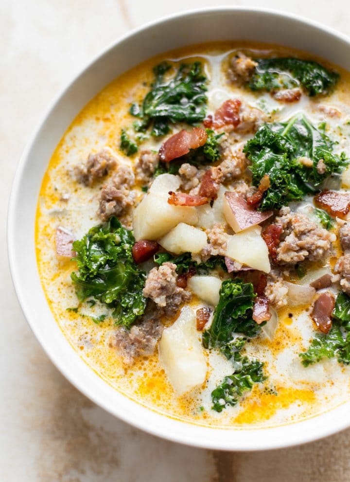 Close-up of Instant Pot Zuppa Toscana