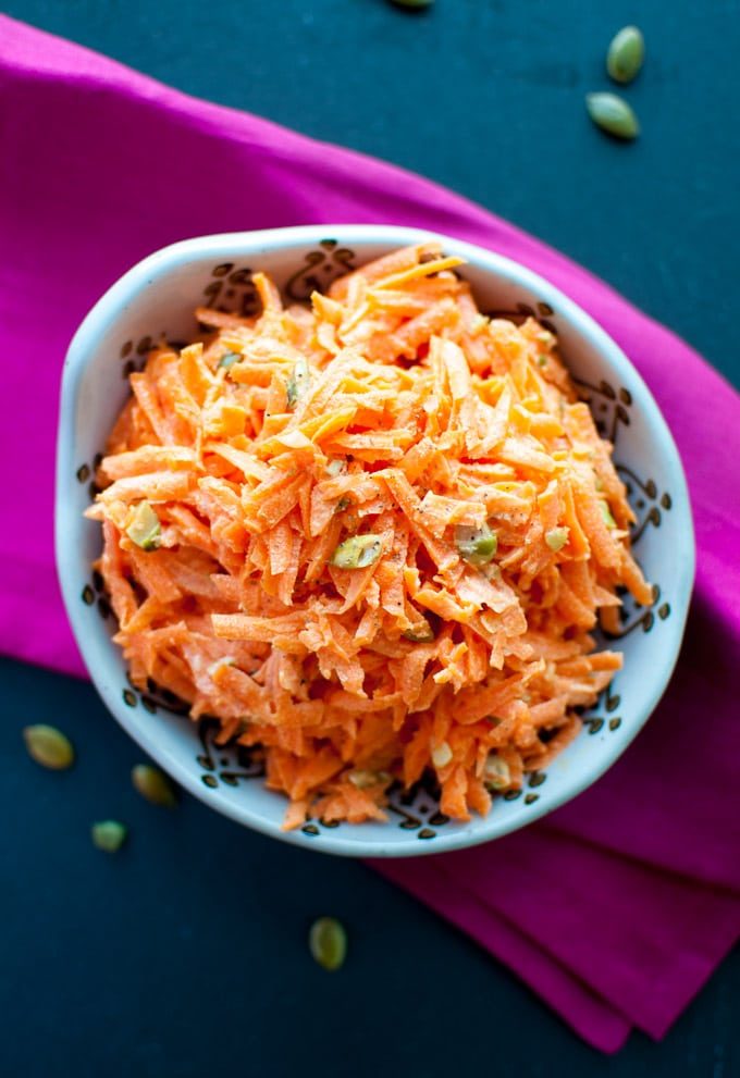Crunchy Carrot Salad with Pumpkin Seeds - Salt & Lavender