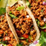 easy ground turkey tacos close-up