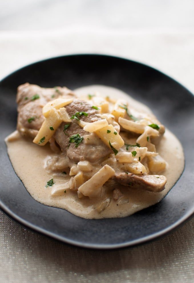 Pork Tenderloin Medallions in Apple Brandy Cream Sauce