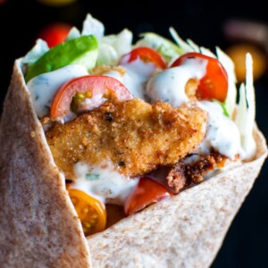 Fried Chicken Wraps with Homemade Ranch Dressing - these wraps taste amazing and are easy to make! The ranch is to die for. - Salt & Lavender