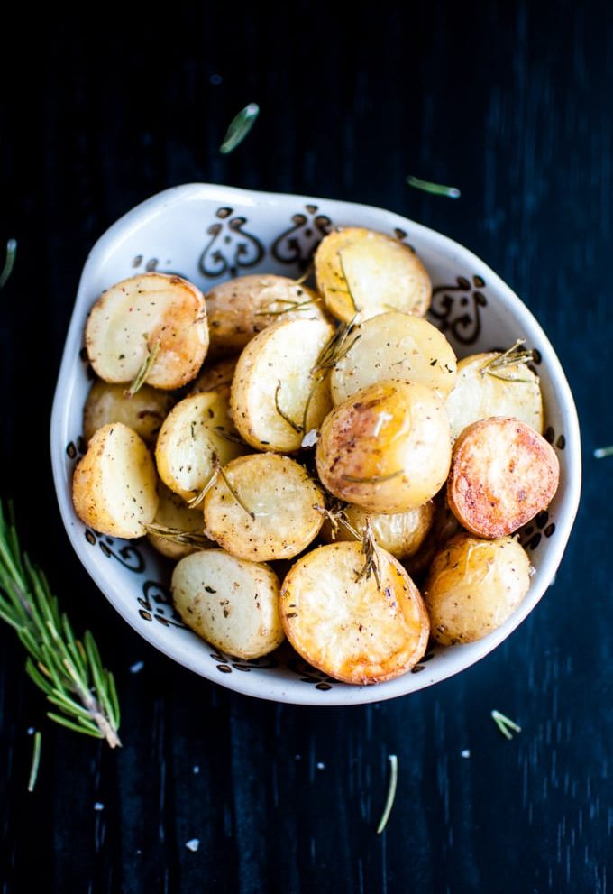 Rosemary Roasted Potatoes - little potatoes that are crispy on the outside and fluffy on the inside. An easy to make side dish!