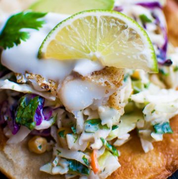 Fish Tostadas with Yogurt Slaw - Salt & Lavender