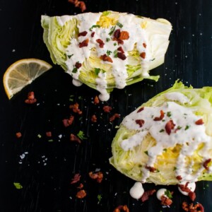 Iceberg Wedge Salad with Homemade Ranch and Bacon - an easy, beautiful, and delicious salad!