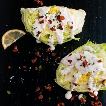 Iceberg Wedge Salad with Homemade Ranch and Bacon - an easy, beautiful, and delicious salad!