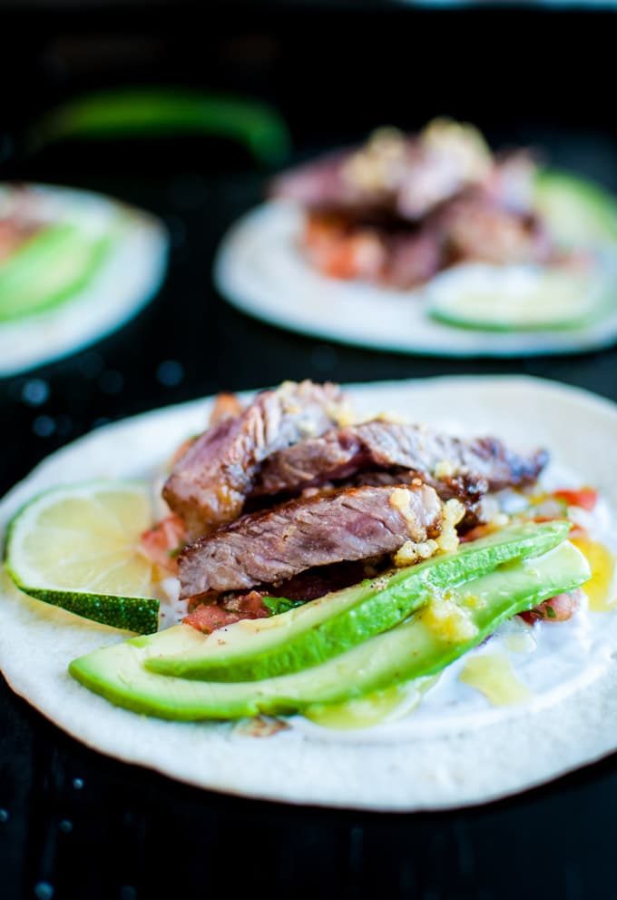Garlic Butter Steak Tacos with Homemade Pico de Gallo - ready in half an hour!