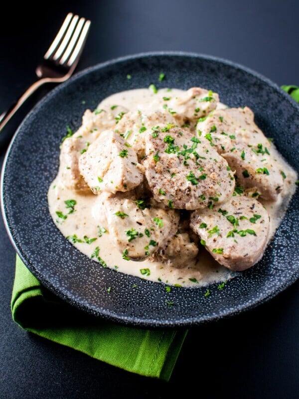 Tender pork smothered in a dijon sauce - ready in half an hour!