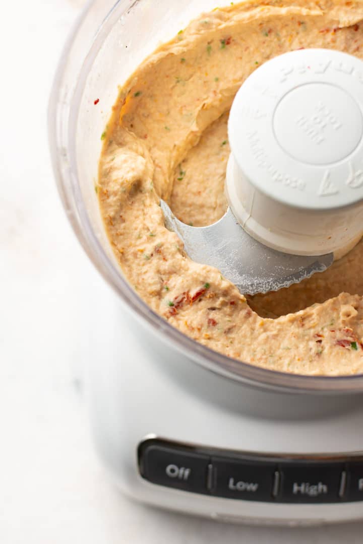 white bean dip in food processor bowl