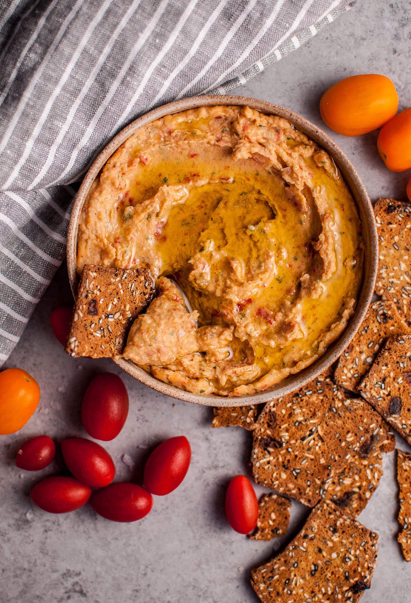 Sundried Tomato and Basil White Bean Dip • Salt & Lavender