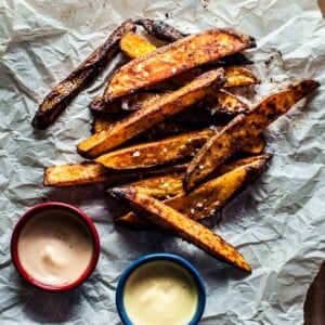 Enjoy these beer oven fries as a healthier alternative to deep frying. The beer soak prepares the potatoes so they're crispy on the outside and soft and fluffy on the inside.