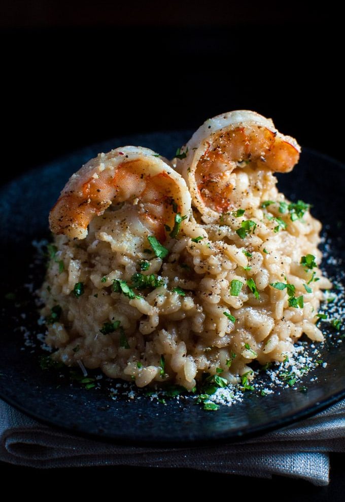 This lemon risotto with shrimp is naturally creamy and full of flavor!