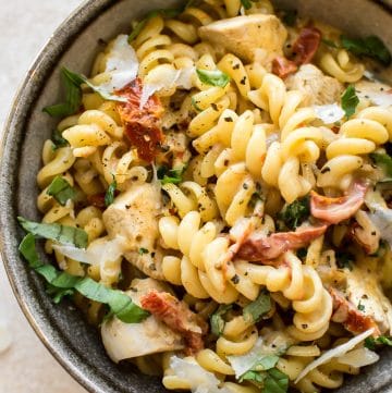 This easy creamy Cajun chicken pasta recipe has a spicy sauce that's on the lighter side. It's quick and tasty!