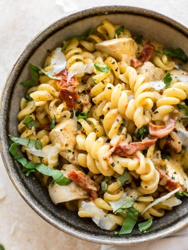 This easy creamy Cajun chicken pasta recipe has a spicy sauce that's on the lighter side. It's quick and tasty!