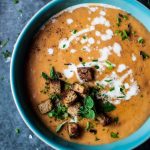 Potato, leek, and tomato soup - an easy to make, flavorful soup that is a healthy and complete meal.