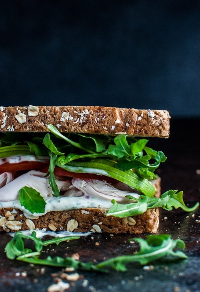 The best leftover chicken sandwich is the best because of it's amazingly delicious herb mayo, the creamy avocado, the peppery arugula, and ripe tomato. Don't take my word for it. Make it and see!