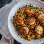 Chipotle lemon tarragon scallops with angel hair pasta is a great choice for a dinner party or date night. Ready in less than 30 minutes!