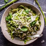 This shaved asparagus salad comes to life with a delicious lemon-Dijon dressing, shallot, fresh parsley, and parmesan cheese. It makes an awesome side salad and will take any meal to the next level!