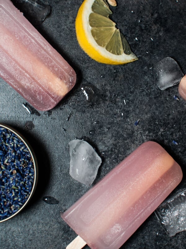 These lavender lemonade popsicles are refreshing, fragrant, and not too sweet.