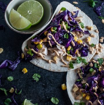 These chipotle tilapia fish tacos are easy to make and packed with fresh flavor. The chipotle cilantro lime sauce is out of this world!