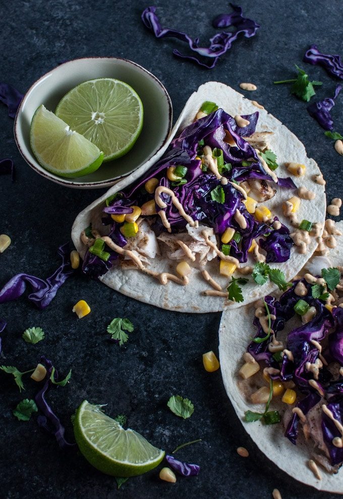 These chipotle tilapia fish tacos are easy to make and packed with fresh flavor. The chipotle cilantro lime sauce is out of this world!