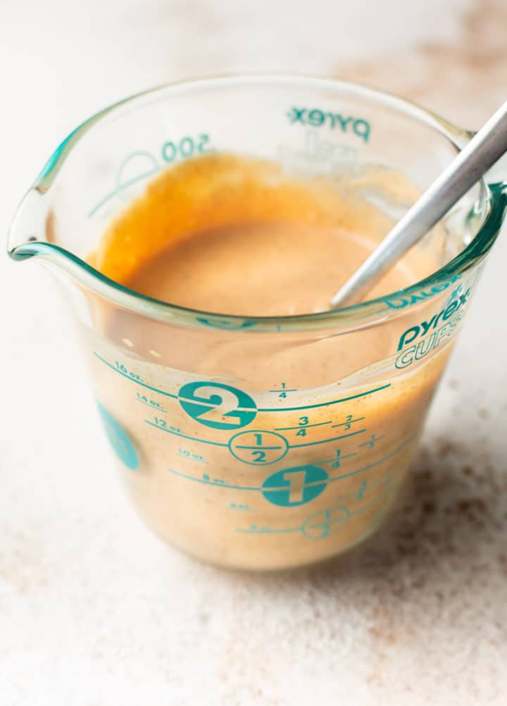 yum yum sauce in a Pyrex measuring cup