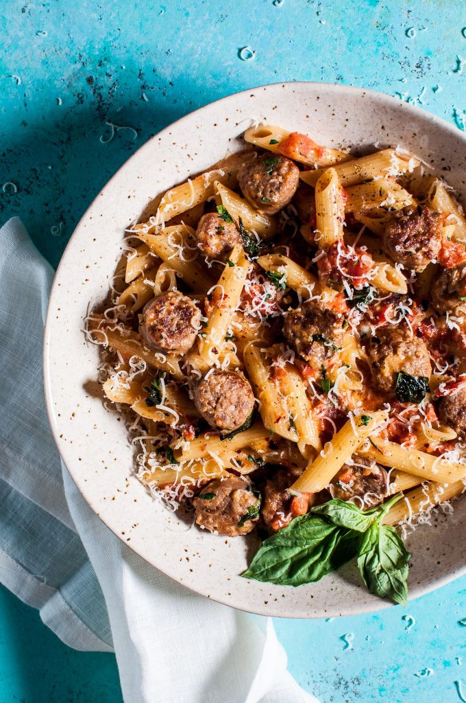 spicy italian sausage pasta
