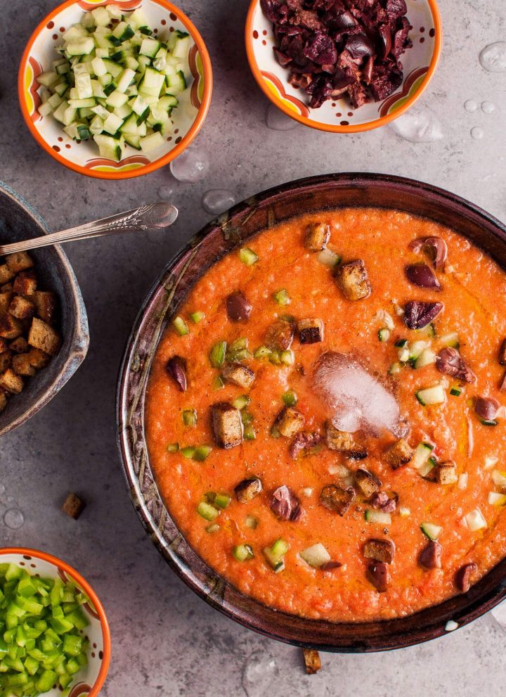 Gazpacho is the perfect chilled summer soup to cool you off and help you get your vitamins!