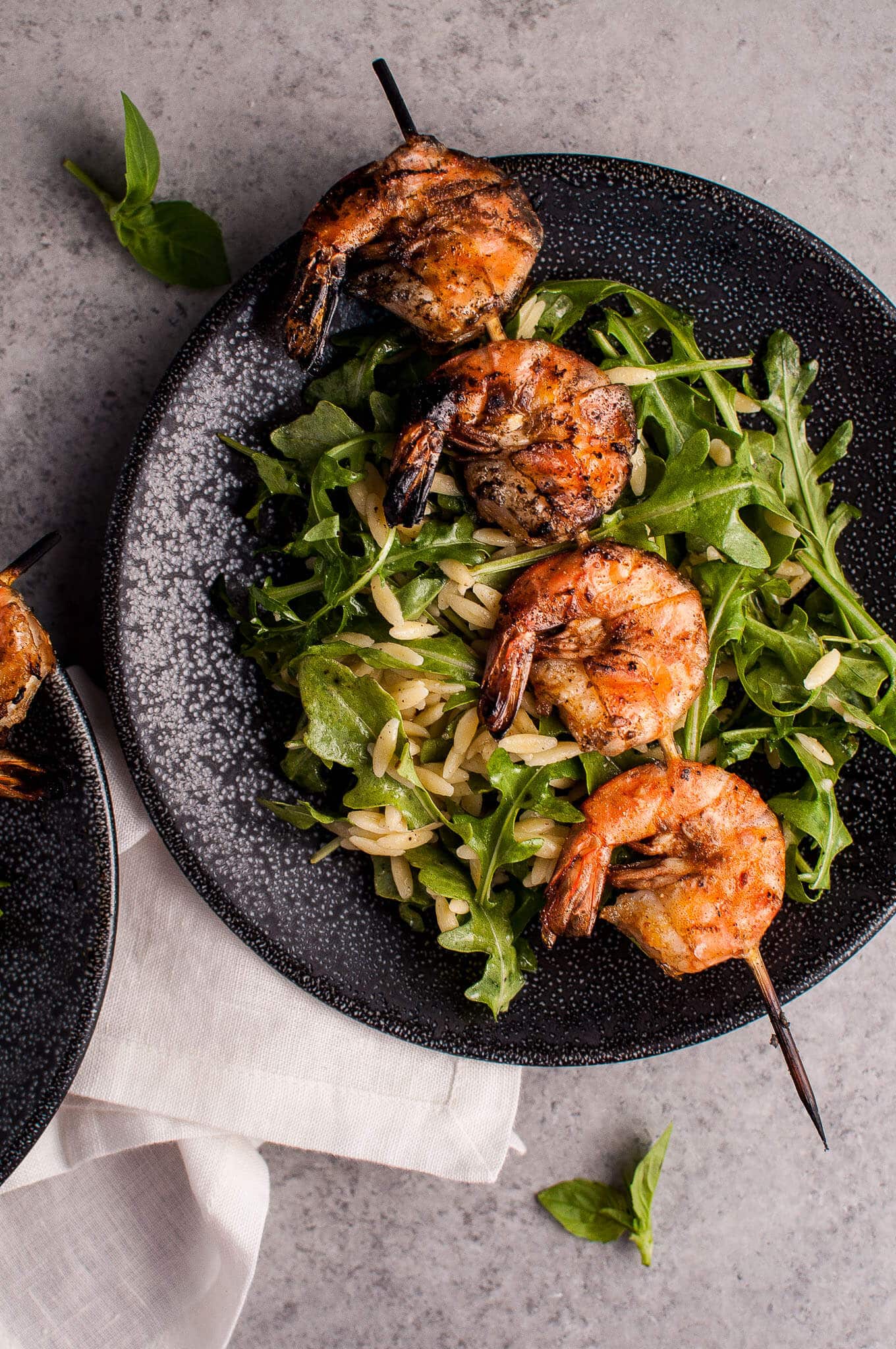 Grilled Shrimp, Orzo, and Arugula Salad