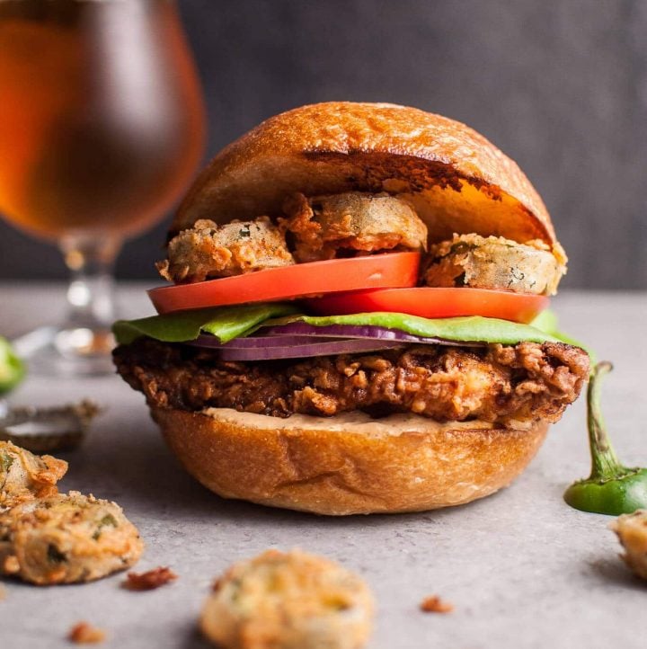 Southwest Fried Chicken Sandwich with Fried Jalapenos • Salt & Lavender