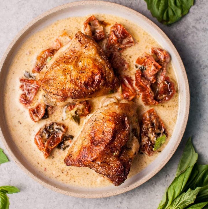 Creamy Chicken Thighs (SunDried Tomato & Basil Sauce) • Salt & Lavender