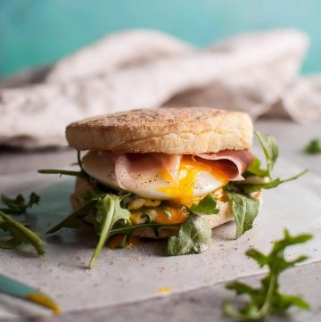 This poached egg and prosciutto brunch sandwich is elegant, easy, and only takes 15 minutes to make.