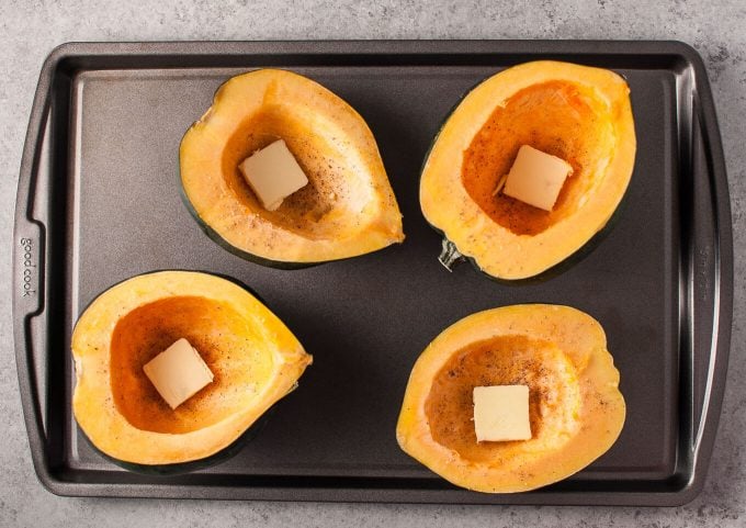 acorn squash halves with butter