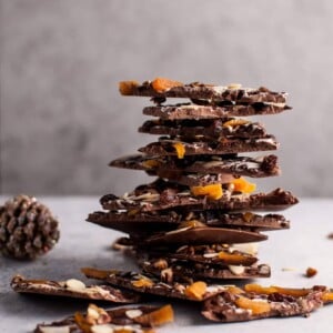 This fruit and nut chocolate bark is easy, delicious, and makes a perfect festive Christmas treat or homemade gift.