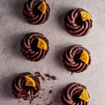 These mini chocolate bundt cakes with candied orange slices are packed full of chocolatey goodness and topped off with a festive touch.