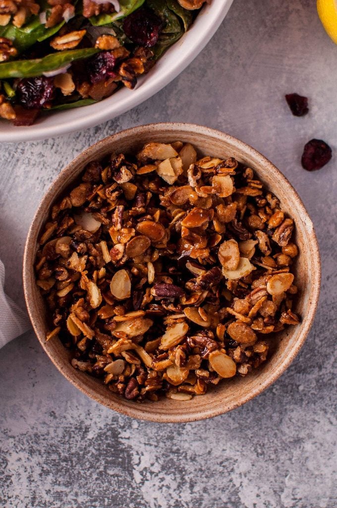 bowl of candied nuts