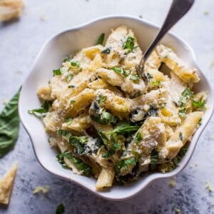 This creamy lemon basil pasta is a rich yet fresh vegetarian pasta dish that is ready in only 20 minutes!