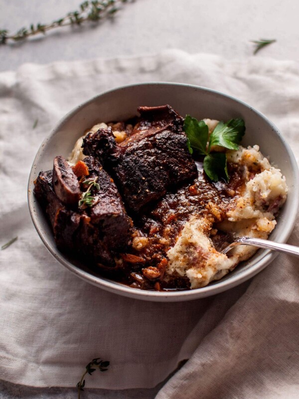 My Crockpot red wine braised short ribs are the ultimate cold weather comfort food!