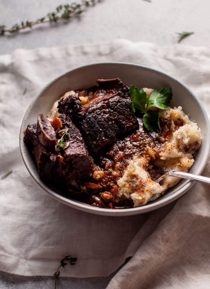 My Crockpot red wine braised short ribs are the ultimate cold weather comfort food!