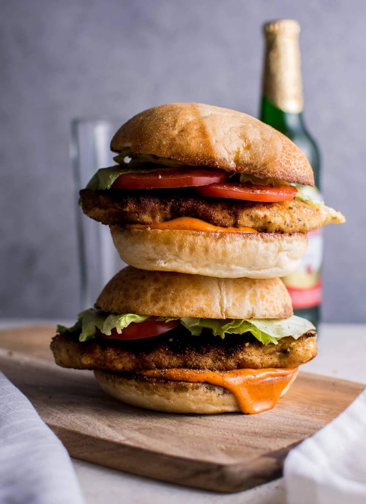 This spicy breaded fried chicken sandwich is easy to make, full of flavor, and it will please the spice lovers out there!