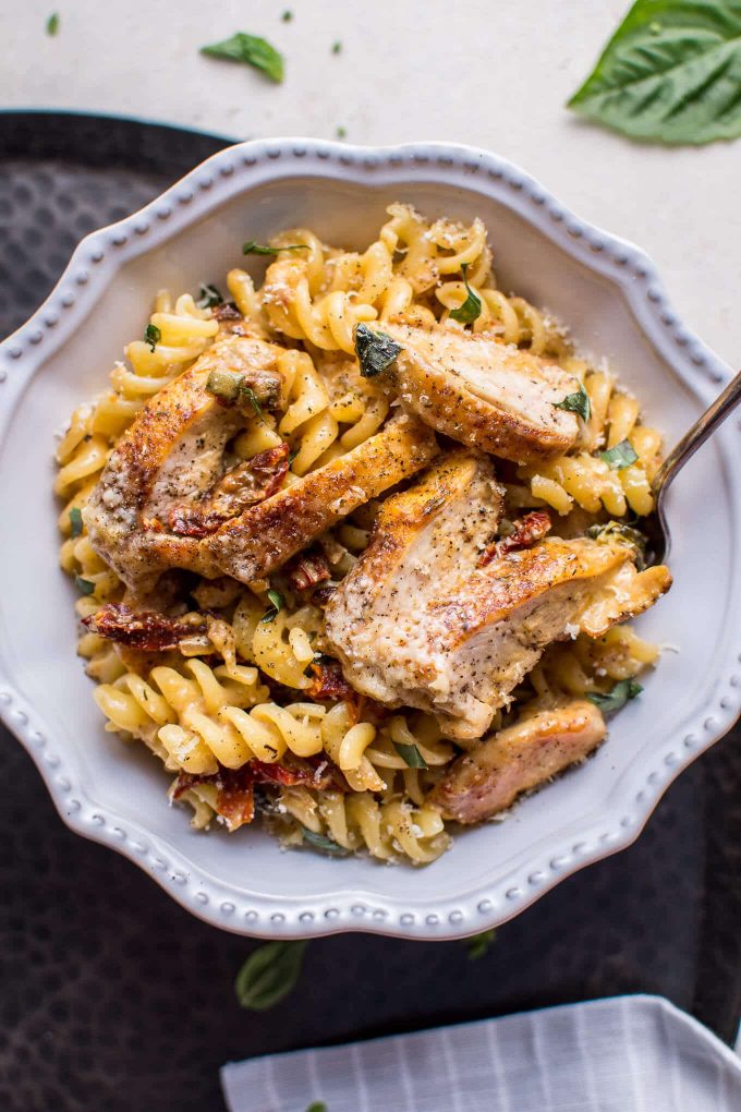 Creamy Sundried Tomato and Basil Chicken Pasta • Salt & Lavender