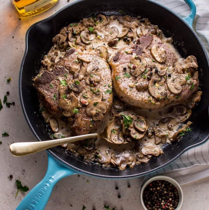 Pork Chops in an Irish Whiskey Cream Sauce • Salt & Lavender
