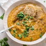 My roasted butternut squash and cauliflower soup with coconut milk is rich, silky, cozy, healthy, and full of flavor.